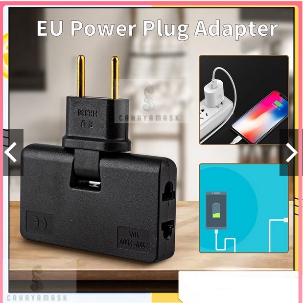 Jual Power Socket Plug In 3 Lubang Stop Steker Lipat Colokan Cabang 3 ...
