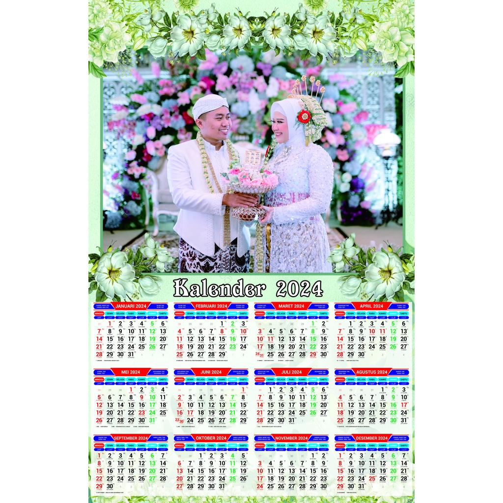 Jual Kalender Foto Custom 2024 Lengkap Masehi Hijriyah Jawa Satu Foto Sendiri Idol Tanpa Kaleng 0833