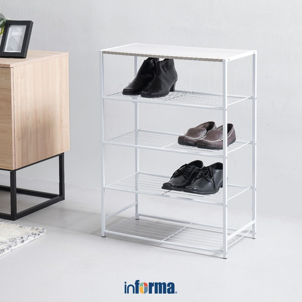 Jual Informa Brandon Rak Sepatu 4 Tingkat - Putih Shoe Rack Organizer ...