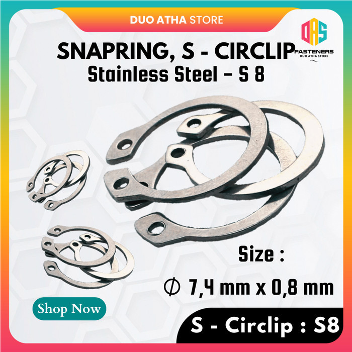 Jual Snapring Type S8 Snap ring S8 Stainless Steel | Shopee Indonesia