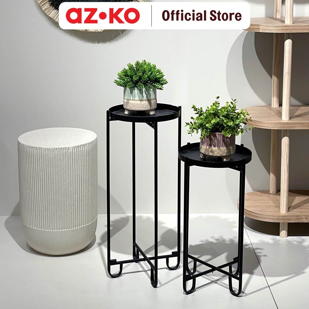 Jual AZKO Arthome Ukuran L 26 cm Rak Tanaman Basic - Hitam Stand Bunga ...