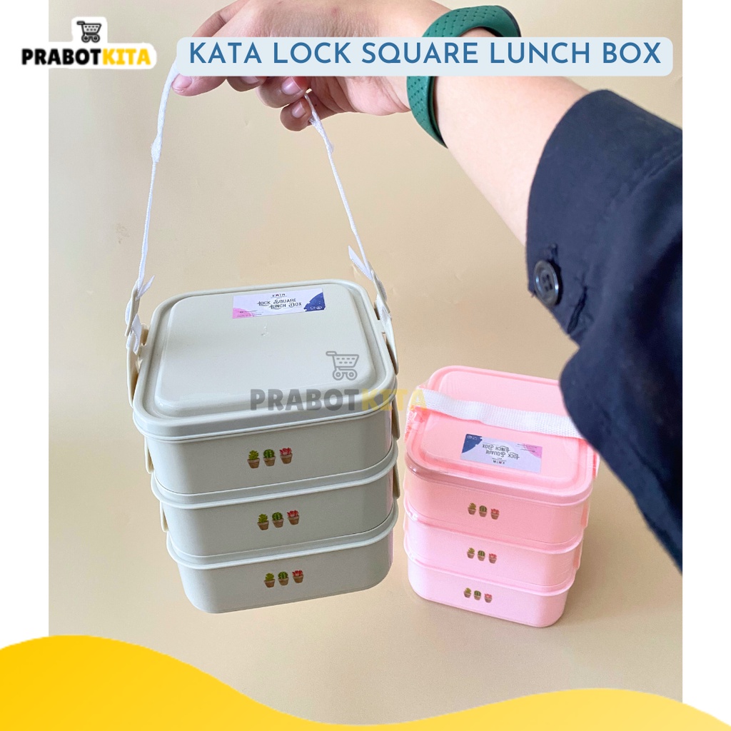 Jual Rantang Kotak Susun 3 Kata Lock / Kotak Makan Plastik Bekal Anak ...