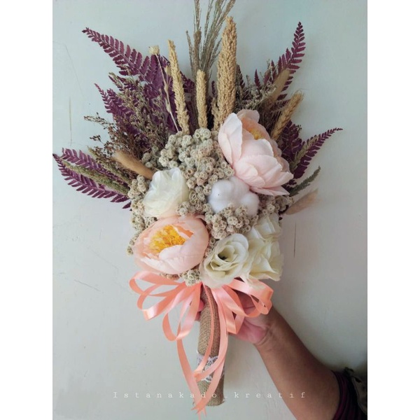Jual Buket Wedding Prewedding Bunga Pernikahan bunga kering | Shopee ...