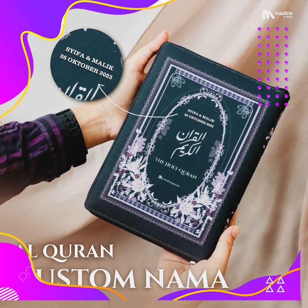 Jual Al Quran Custom Nama Bisa Tulis Nama Di Cover Al Quran Seserahan Madina Quran Promo