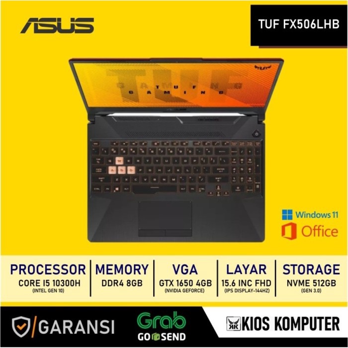 Jual Asus Tuf Fx506lhb I565b6to11 Gtx1650 I5 10300h 8gb Ram 512gb Nvme Shopee Indonesia 0841