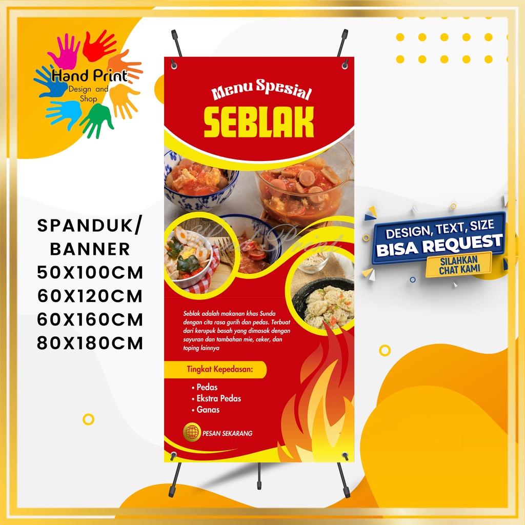 Jual Spanduk Banner Mmt Seblak Ceker Sosis Bakar Bakso Mercon Sate Seafood Pecel Lele Shopee 6901