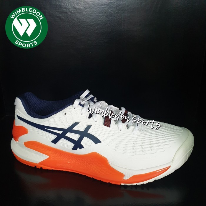 Jual Sepatu Tenis ASICS GEL RESOLUTION 9 White Blue / ASIC Tennis Men ...