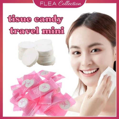 FLEA Candy Mask Compressed Towel Travel Disposable Handuk Travel Penyerap Serba Guna Tissue Travel