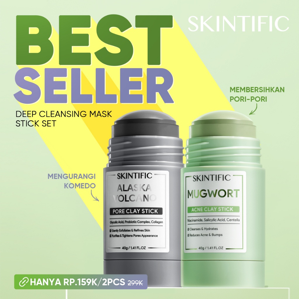 Jual 【Hot】SKINTIFIC Clay Mask Stick kit Acne Pore Komedo Removal with