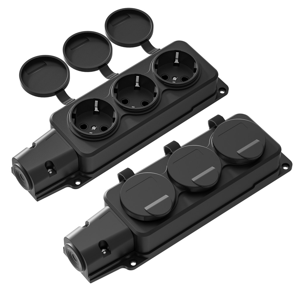 Jual 2/4pcs EU German Outdoor Waterproof Outlet Rain Plug with Cover ...