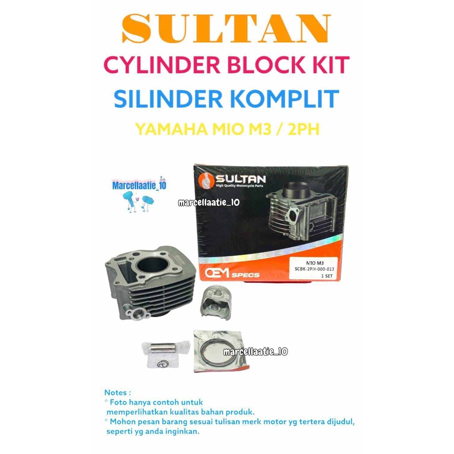 Jual 1 SET SULTAN SILINDER KOMPLIT MOTOR YAMAHA MIO M3 / 2PH CYLINDER ...