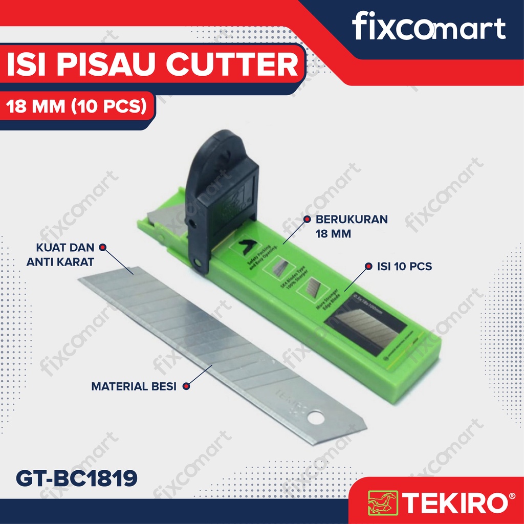 Jual TEKIRO Isi Cutter 18 Mm 10 Pcs | Shopee Indonesia