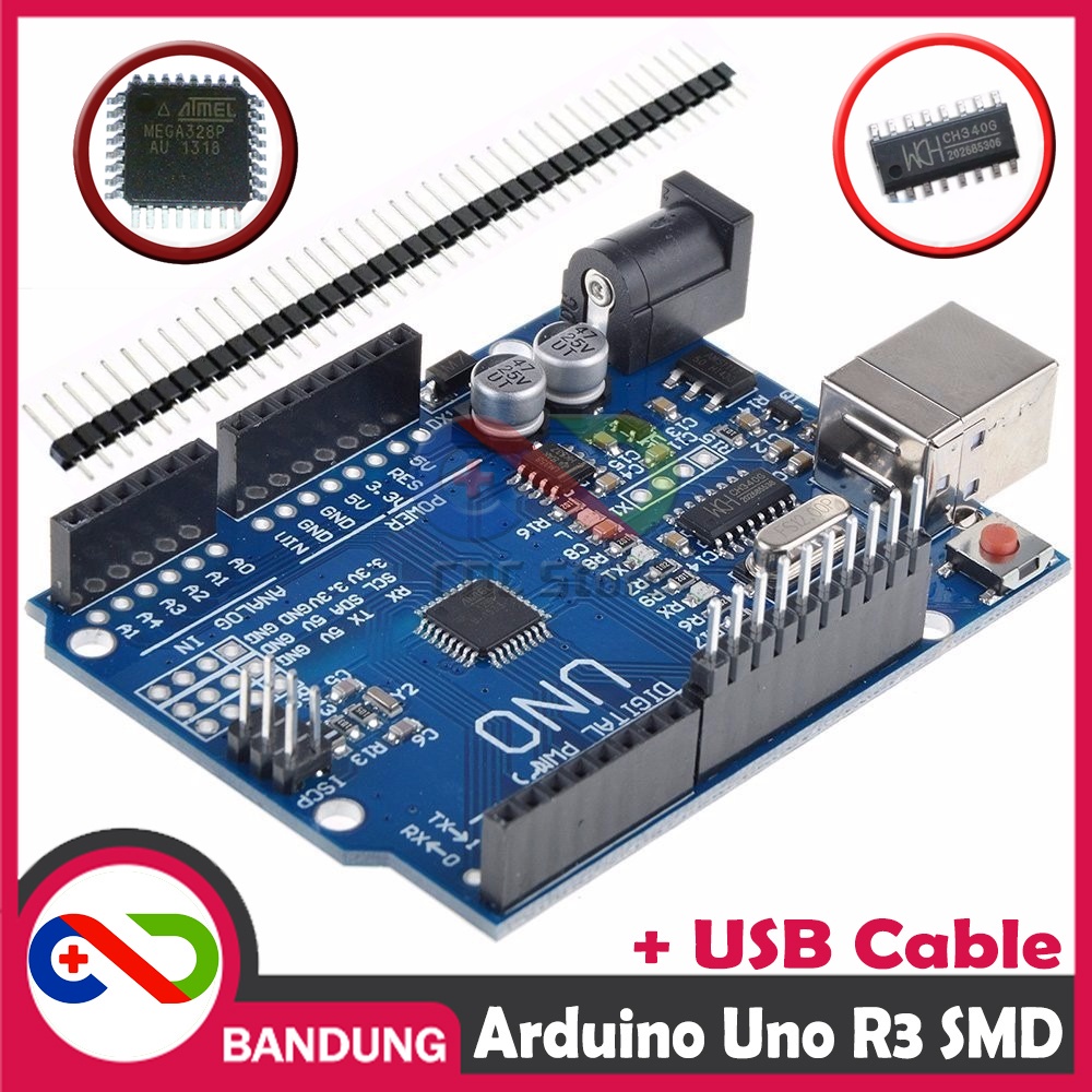 Jual ARDUINO UNO R3 ATMEGA328P SMD CH340 COMPATIBLE BOARD PLUS USB ...