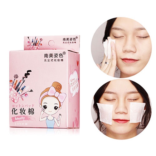 COD 100 Pcs Make-up Remover Cleansing Towelettes/ Tisu Pembersih Makeup/ Kapas Kecantikan Tipis /Cotton Bud / Korek Kuping Make Up Remover / Soft Cotton Pad Kapas Wajah