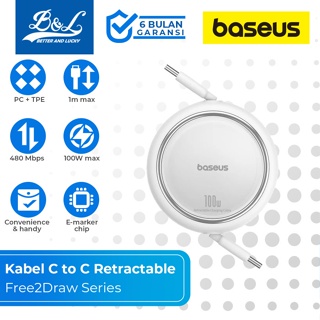 Baseus Free2Draw Mini Retractable iPhone 15 USB-C Cable 100W