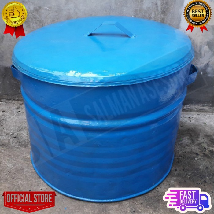 Jual Tempat Sampah Besi Tempat Bakar Sampah Drum Tong Sampah 100 Liter Tanpa Tutup Shopee 0539