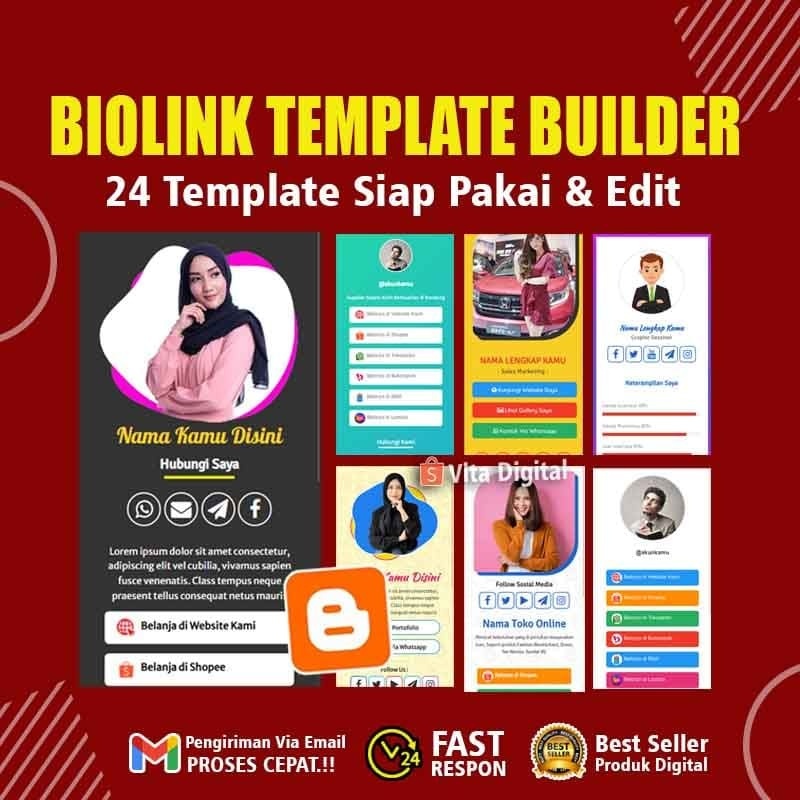 Jual Template Blogger Biolink Builder Multifungsi | Template Blogspot ...