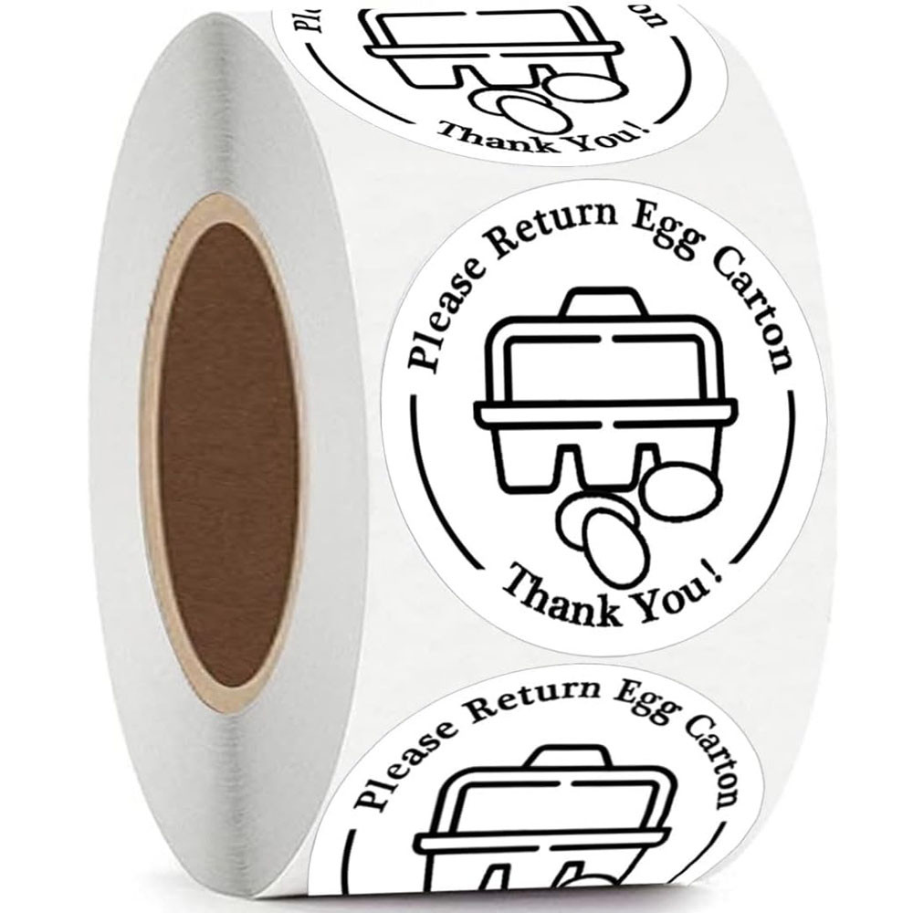 Jual Please Return Egg Carton Labels Farm Fresh Egg Sticker 1.5 inch ...