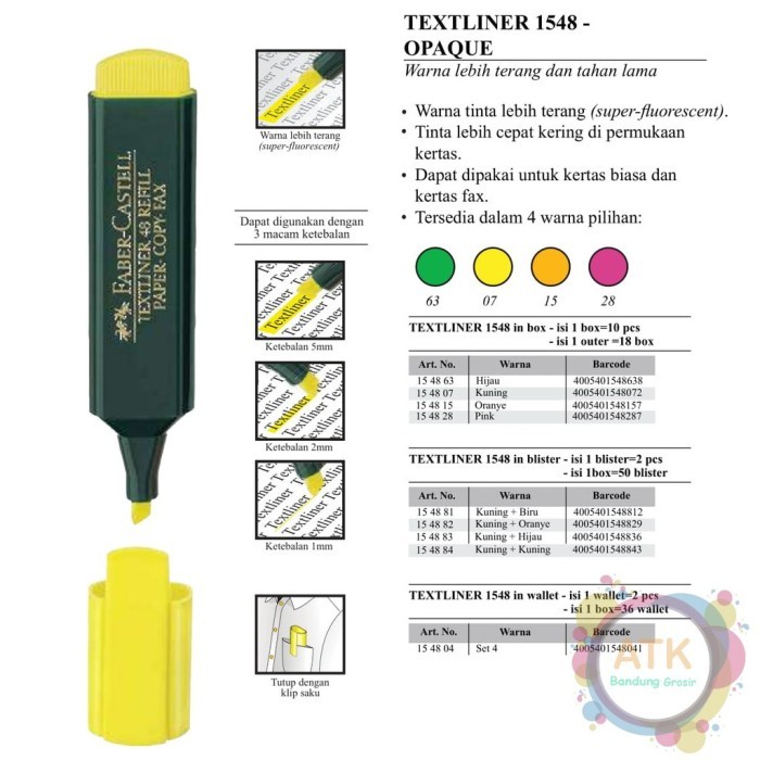 Jual Highlighter Faber Castell Textliner 48 Refill-SHSNP - Green ...