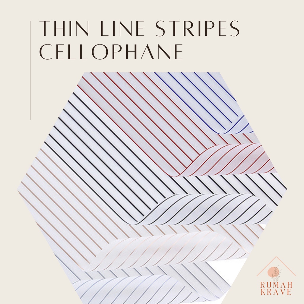 Jual RUMAH KRAVE - Thin Line Stripes Cellophane Wrapping Paper Kertas ...