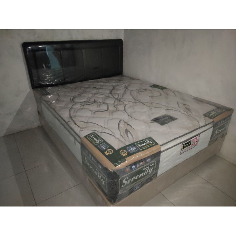 Jual Promo Set Kasur Divan Laci Elite Eternity set 160x200 spring bed real pillow top 33 cm