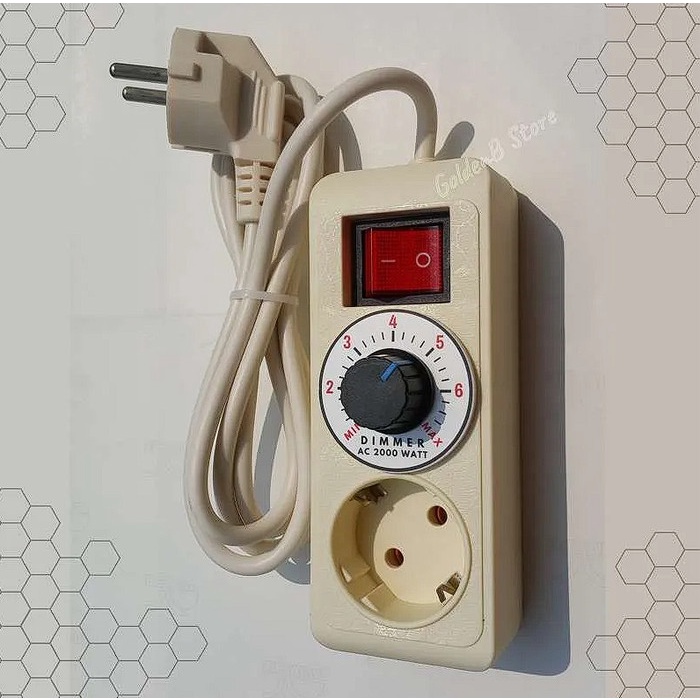 Jual Stop Kontak Dimmer Gerinda 2000w Pengatur Arus Kabel 1,5M Shopee