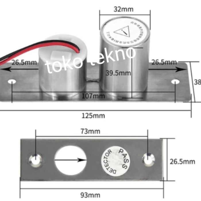 Jual Drop Bolt Mini Door Lock | Electric Dropbolt Mini 2 Kabel Tipe A ...
