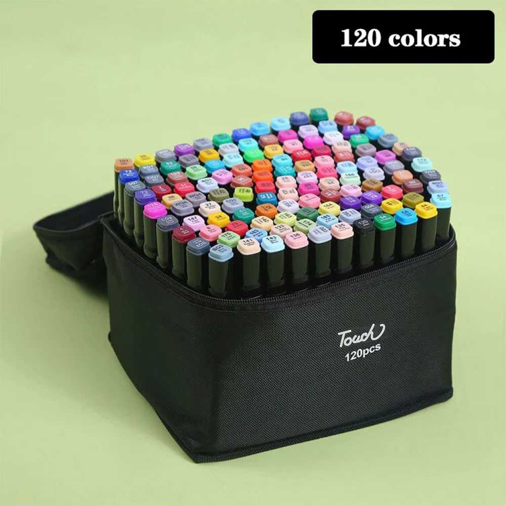 Jual [COD] Spidol Warna Dual Side Fine Art Brush Art Marker Set 120 ...