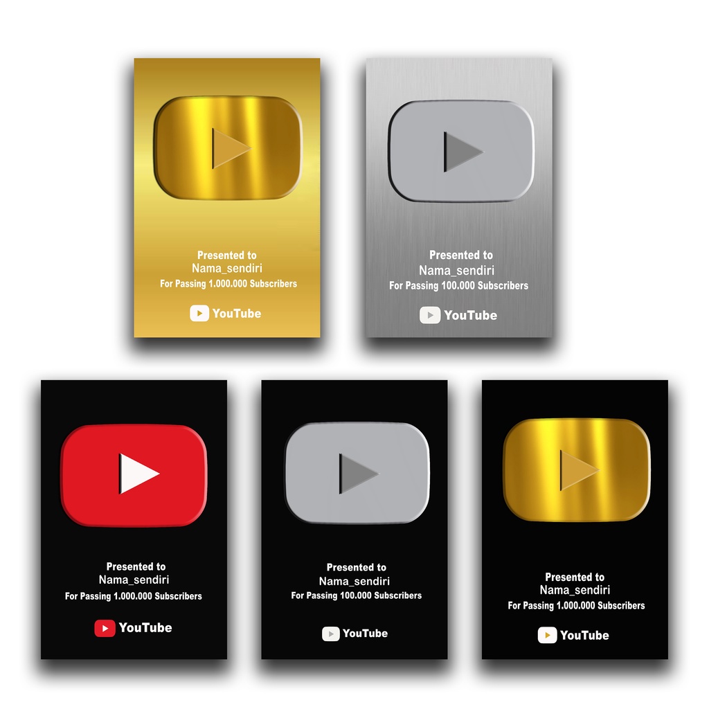 Jual PLAY BUTTON YOUTUBE CUSTOM (NAMA KAMU) | Shopee Indonesia