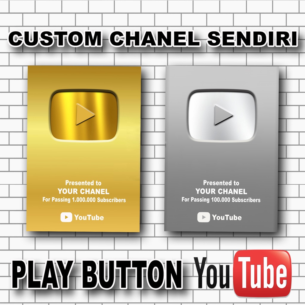 Jual PLAY BUTTON YOUTUBE CUSTOM (NAMA KAMU) model baru | Shopee Indonesia