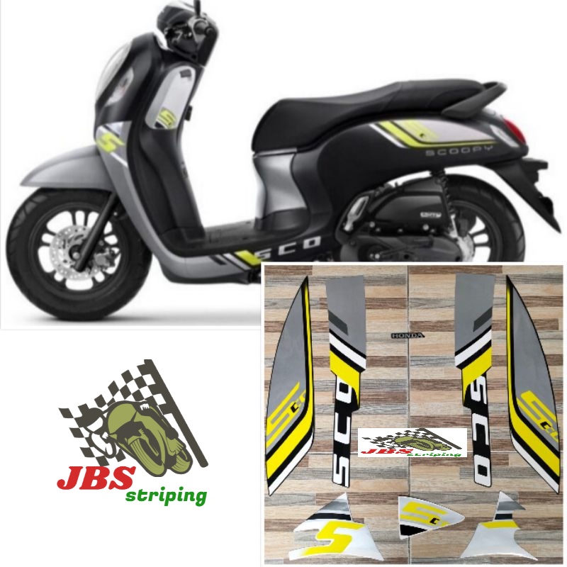 Jual Striping stiker Honda Scoopy sporty kuning hitam tahun 2022 2023 ...