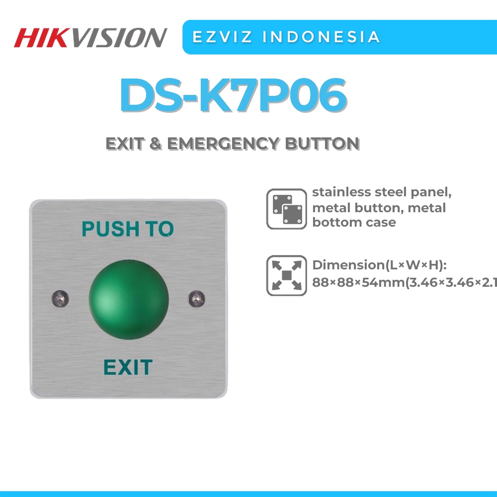 Jual HIKVISION DS-K7P06 EXIT & EMERGENCY BUTTON | Shopee Indonesia