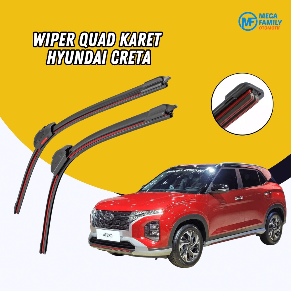 Jual 1 SET Wiper Quad (4) Blade Hyundai Creta Frameless Tanpa Rangka ...