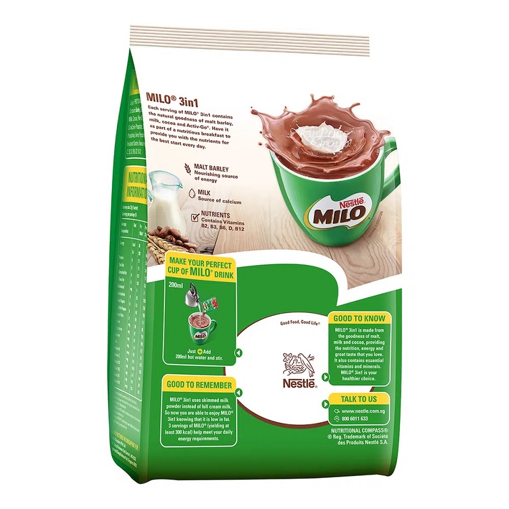 Jual MILO 3in1 Instant Chocolate Malt Drink isi 16 sachets asal ...