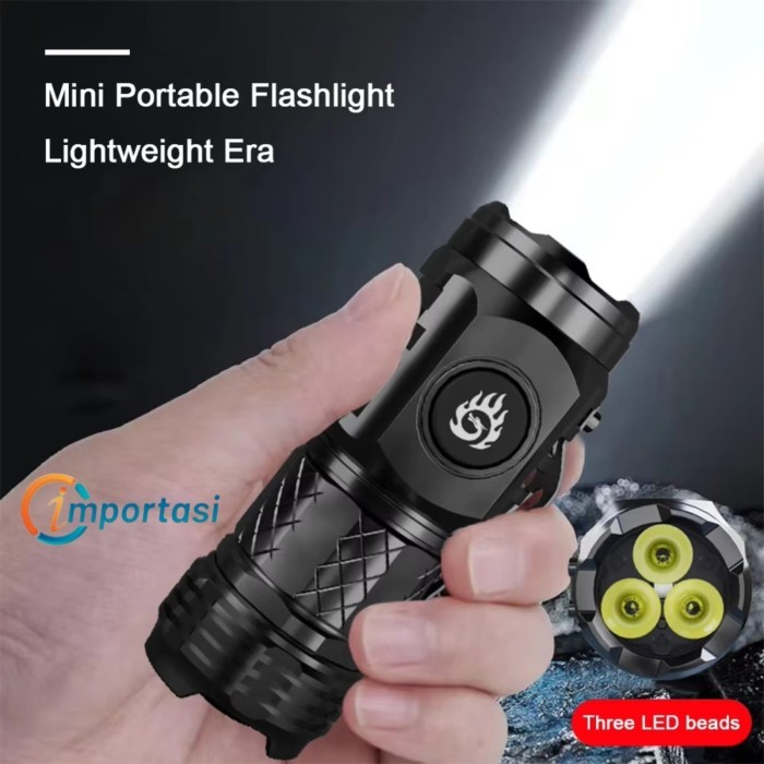 Jual Senter LED Alloet P35 Torch Waterproof USB Flashlight Rechargeable ...