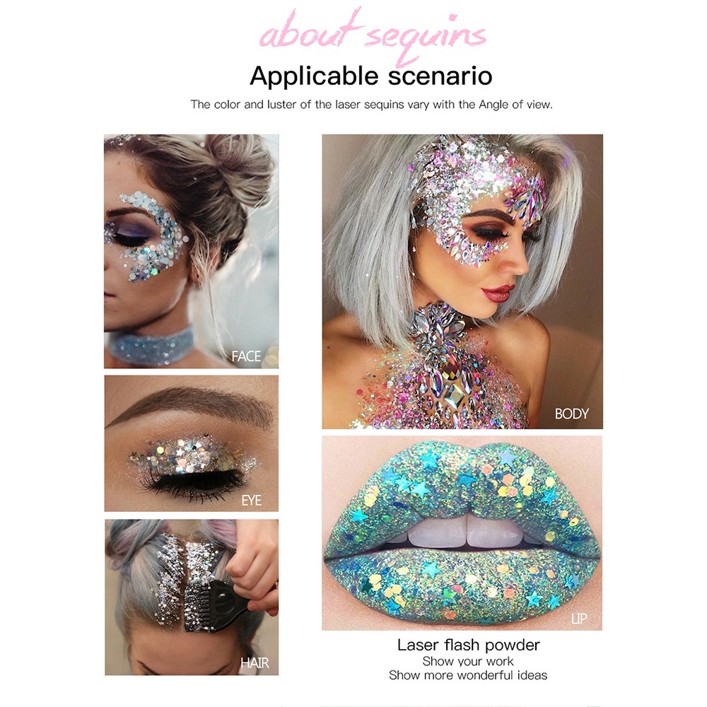 Jual 7 Colors Glitter Shiny FACE & BODY GEL GLITTER PAINTING HANDAIYAN