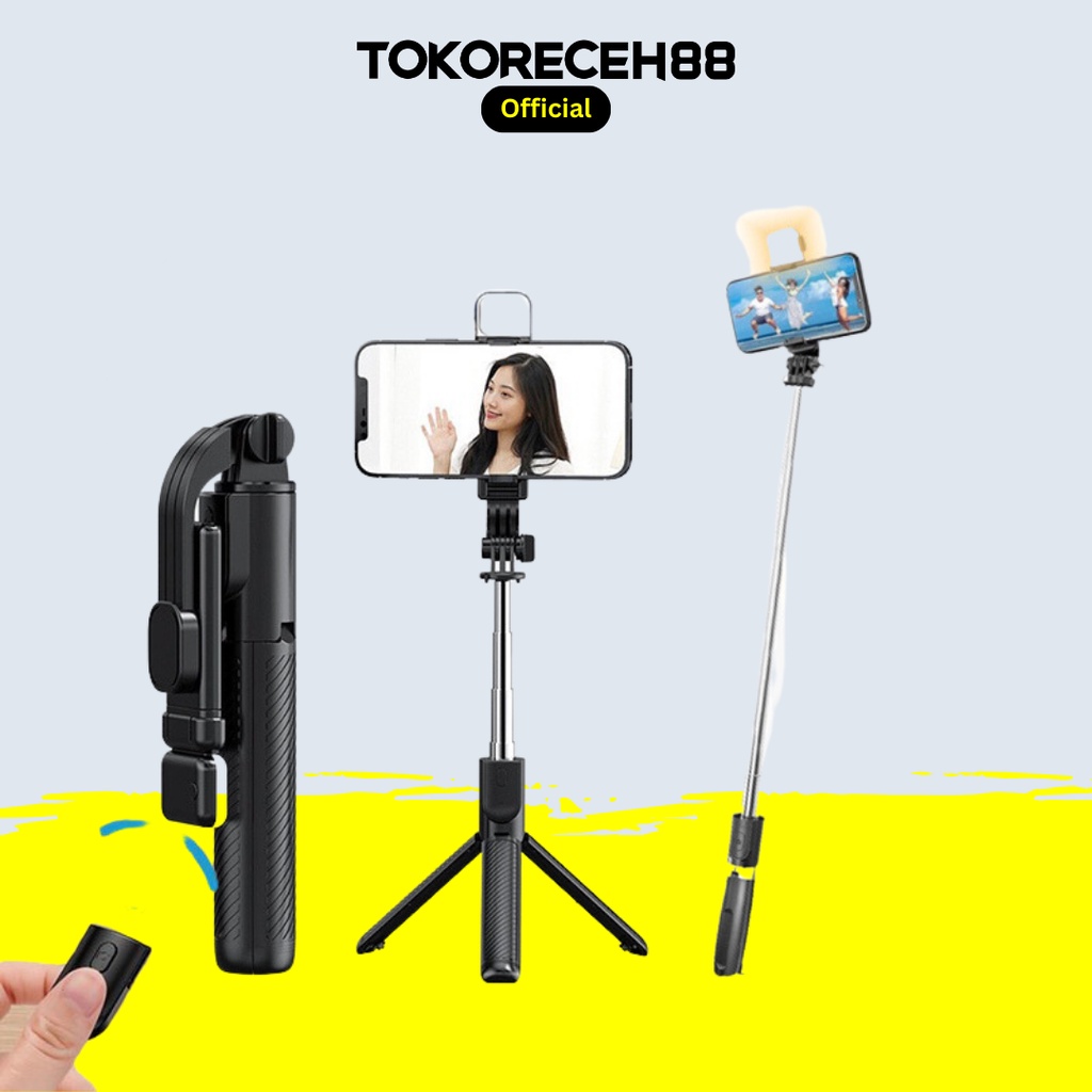 Jual Tongsis Selfie Tripod Lampu Led Bluetooth 4 In 1 Dengan Remote