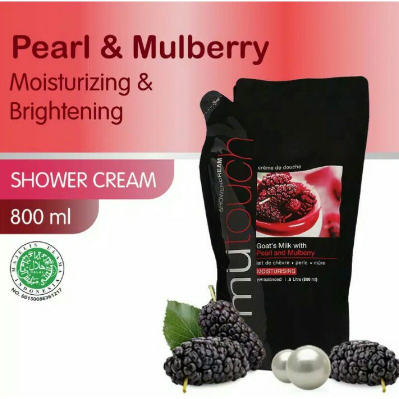 Jual MuTouch Goat's Milk Shower Cream Pearl & Mulberry 800ml (Sabun ...