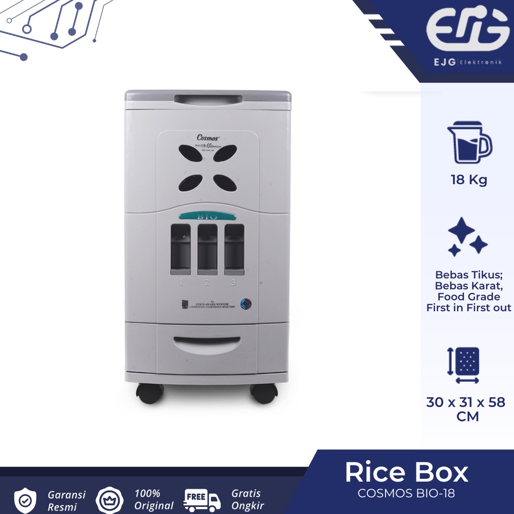 Jual Rice Box Cosmos BIO 18 TP Tempat Penyimpanan Beras Cosmos 18 KG ...