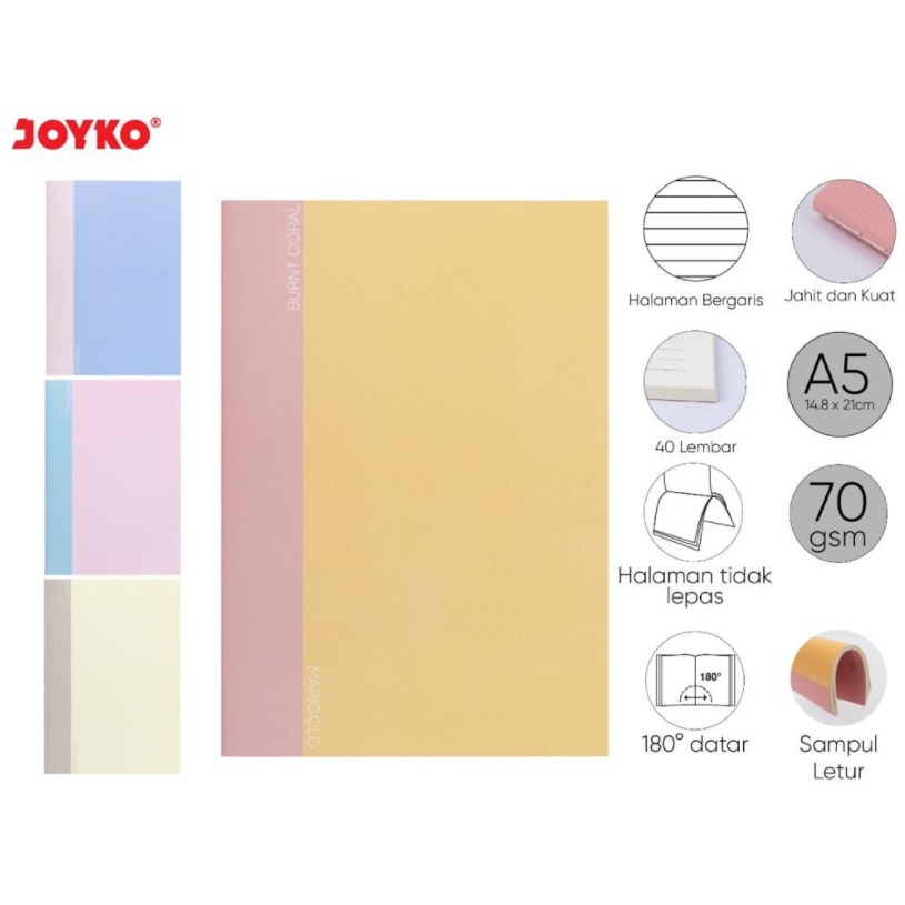 Jual JOYKO NB-718 RULED NOTEBOOK A5 40s BUKU CATATAN DIARY AGENDA ...