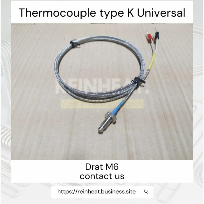 Jual Thermocouple Type 'K' Drat M6 + Kabel 2 Meter | Shopee Indonesia