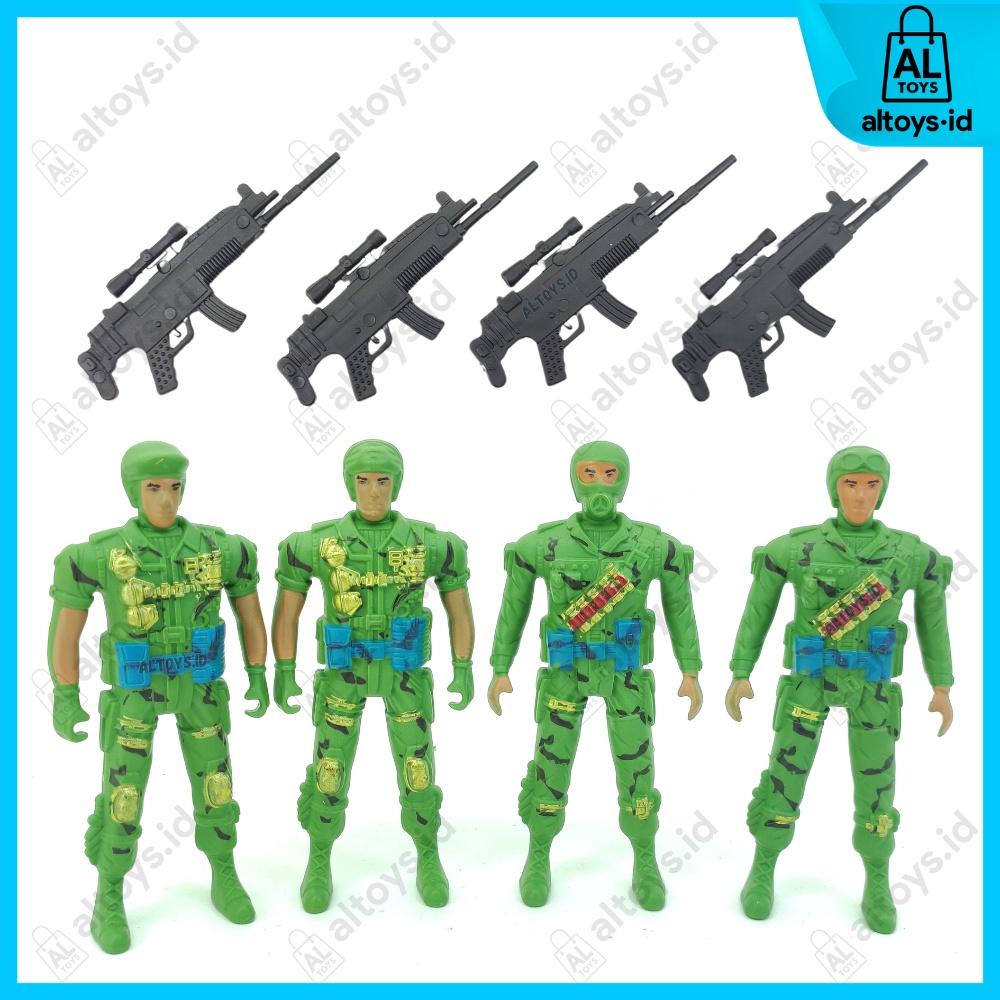 Jual MAINAN ANAK ANAK FIGURE TENTARA MILITER FORCES MILITARY ISI 4PCS ...