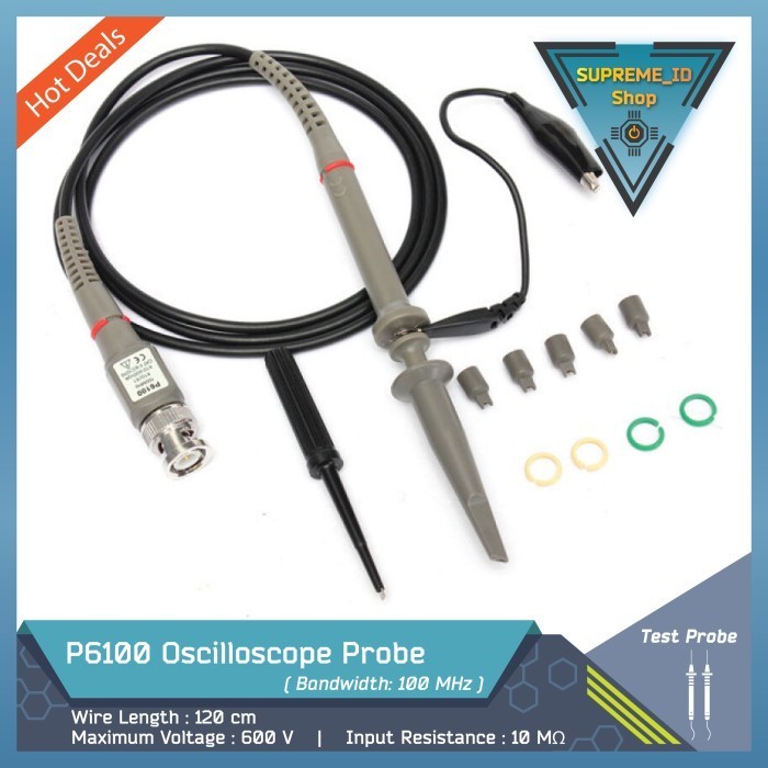 Jual HighQuality P6100 100Mhz Oscilloscope Test Probe (Osiloskop