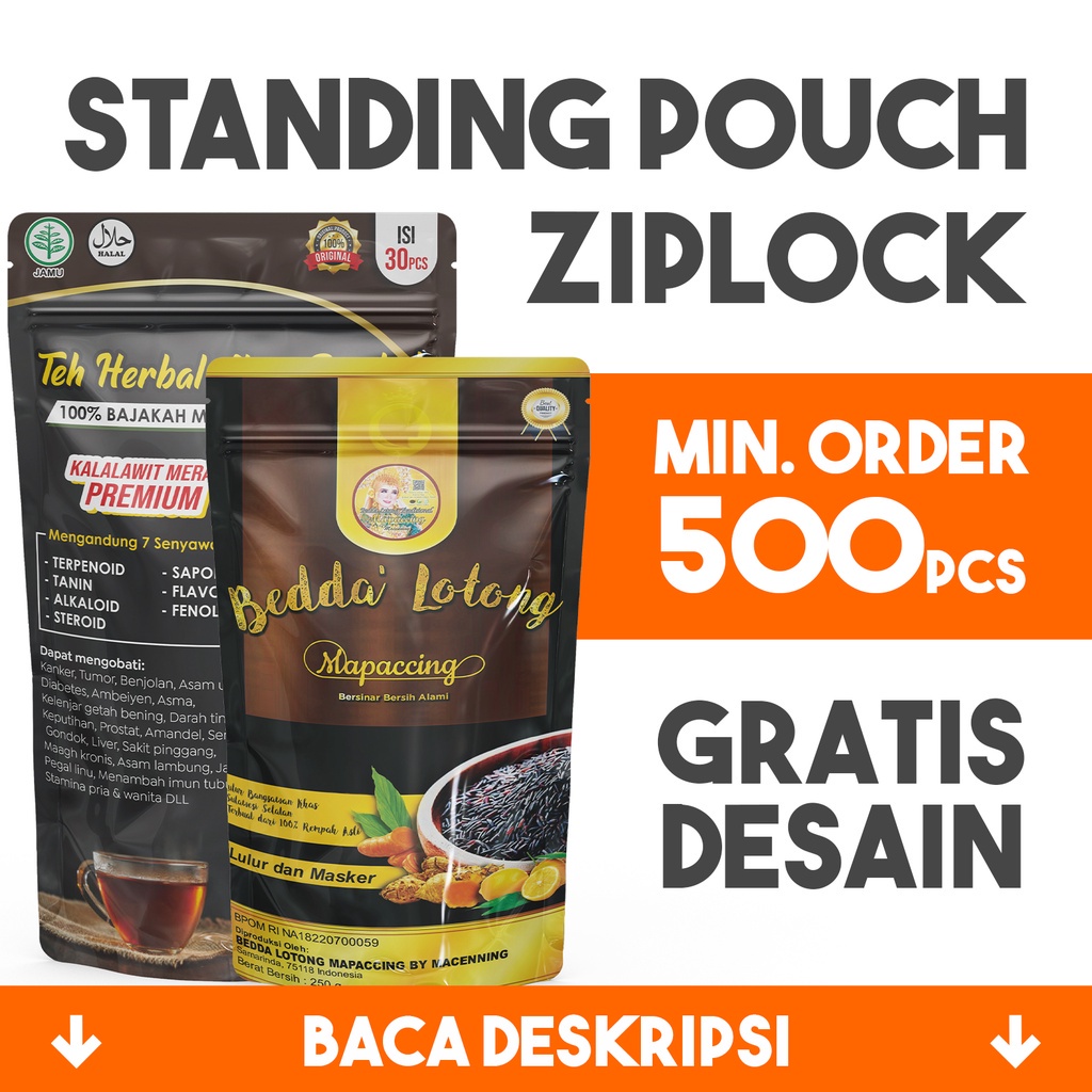 Jual Cetak Kemasan Standing Pouch Ziplock Zipper Shopee Indonesia 