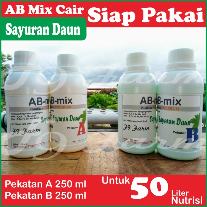 Jual AB Mix 250 ml - Cair - Pupuk Nutrisi Hidroponik Sayuran Daun ...