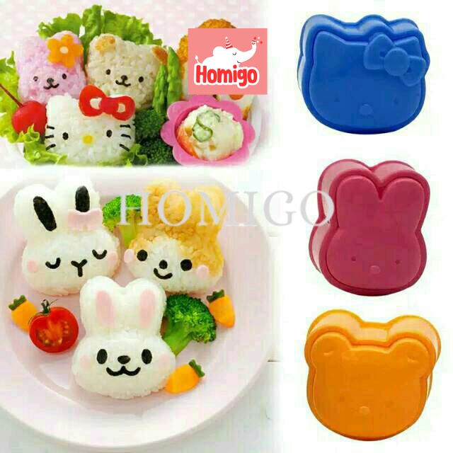 Jual Homigo Cetakan Nasi Bola / Bento 3 In 1 / Rice Mold Cetakan Nasi ...