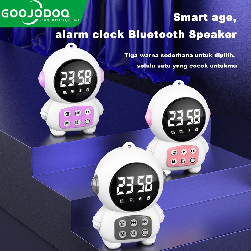 Jual COD GOOJODOQ Speaker Jam Bluetooth Portable Dan FM Radio Wireless