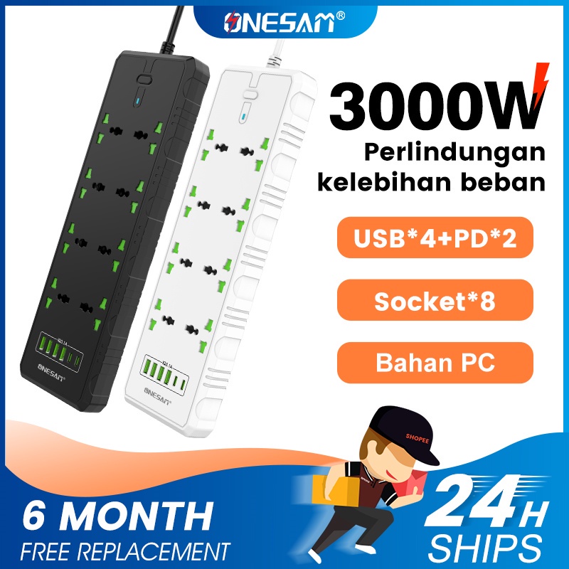 Jual Onesam Power Socket T Socket W Pd Port Usb A Muatan Cepat Dengan Satu Tombol