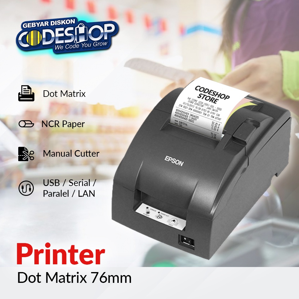 Jual Epson TMU220D Impact Dot Matrix POS Receipt/Kitchen Printer Struk Kasir (Manual Cutter