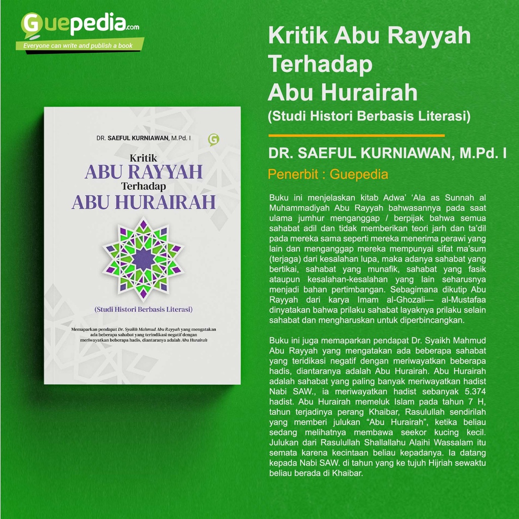 Jual Buku Kritik Abu Rayyah Terhadap Abu Hurairah (Studi Histori ...